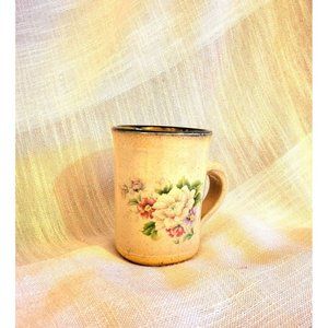 Vintage Floral Handmade Pottery Mug